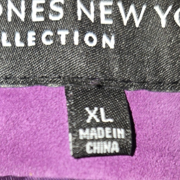 JONES NEW YORK Leather Moto Jacket Purple Sz XL - Picture 9 of 11